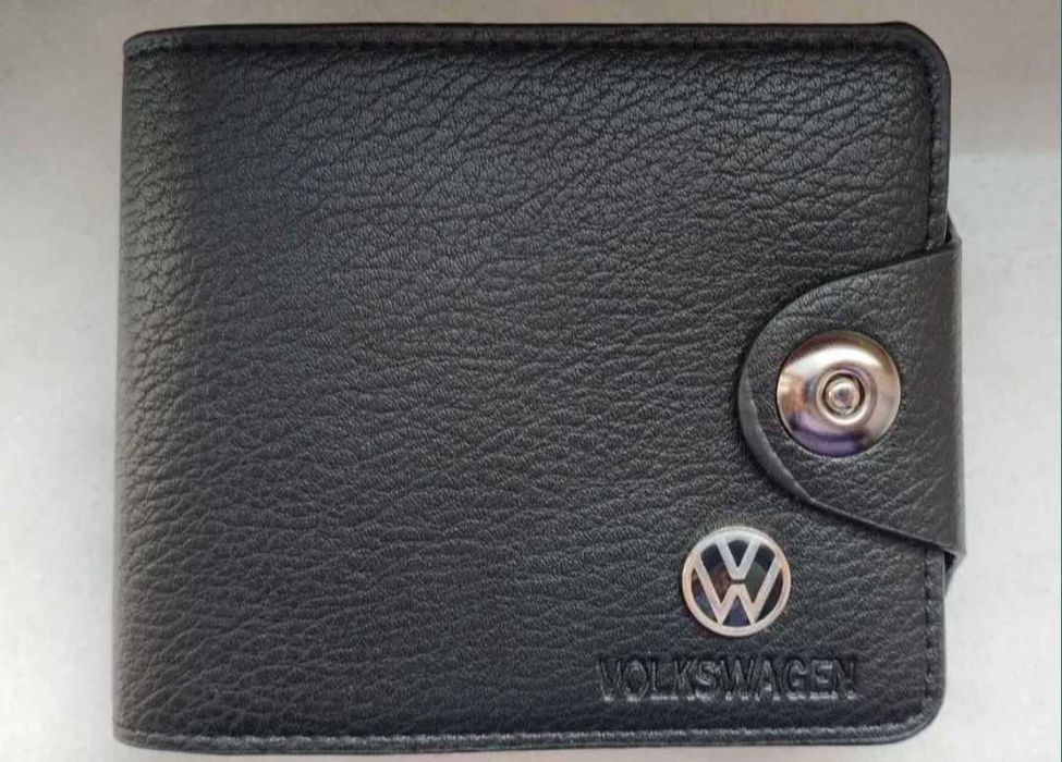 Portofel negru personalizat Volkswagen / VW, din piele ecologica