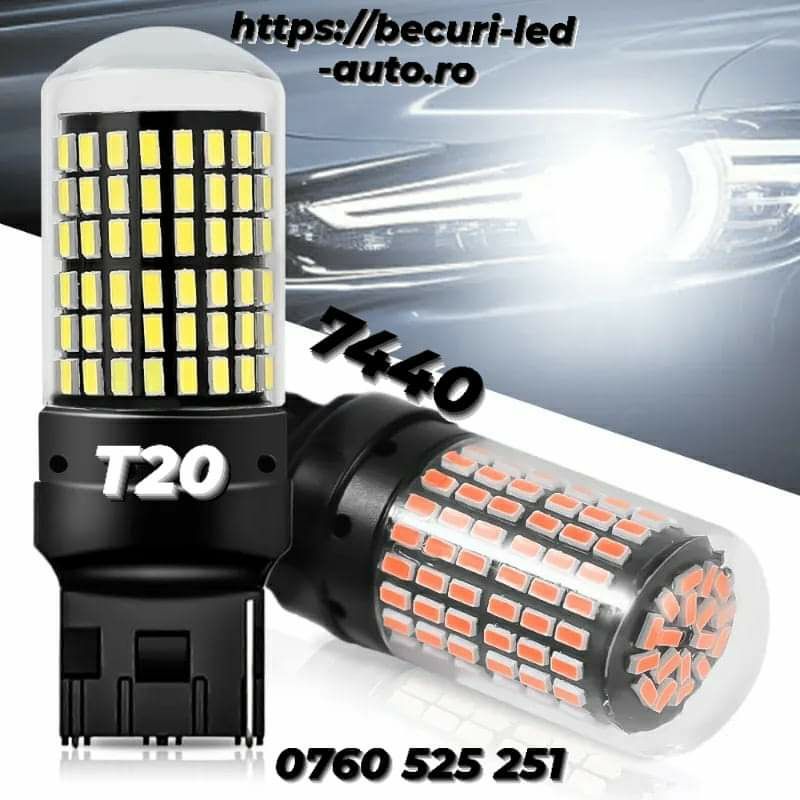 Bec Led T20-T25-7440 6000K/12Volti/Can-bus Cu O Singură Fază