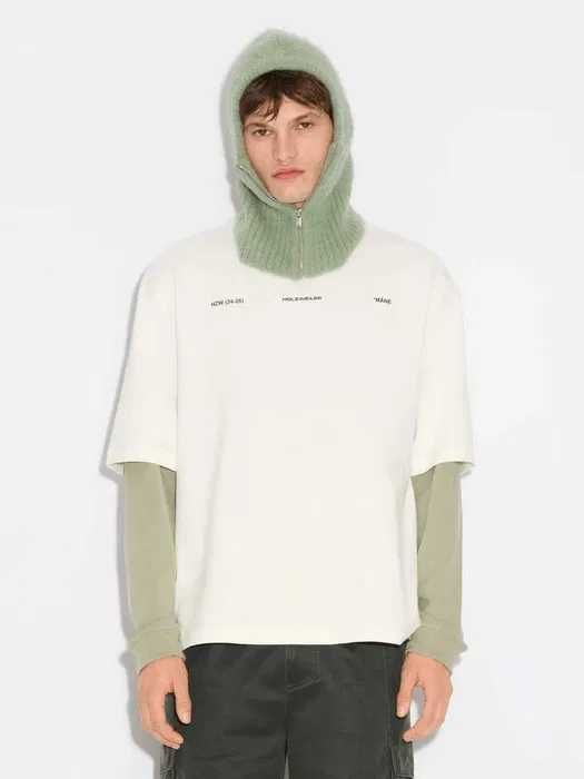 Holzweiler, Cagulă din alpaca Ball Fluffy Balaclava, Unisex, Albastru