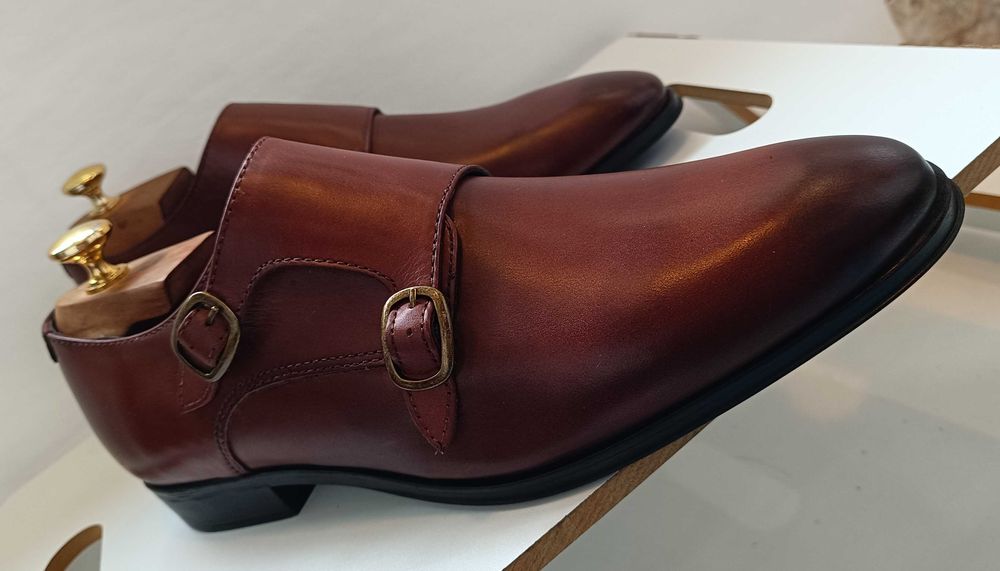 Pantofi monk 42 premium ASOS NOI piele naturala moale
