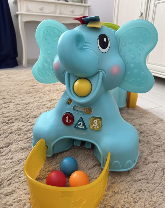 Masinuta fara pedale pentru copii, B Kids, elefant 3 in 1