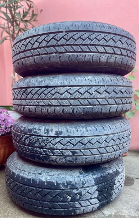 Patru roți cu jante tablă, cauciucuri all season. 175/80 r14