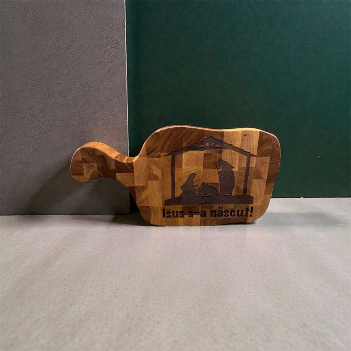Idee cadou Craciun : planseta lemn cu scena Nasterii Nativity Scene
