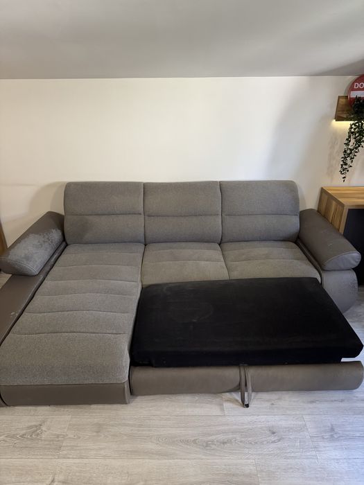 Vand Canapea Extensibila De Colt Gri Antracit