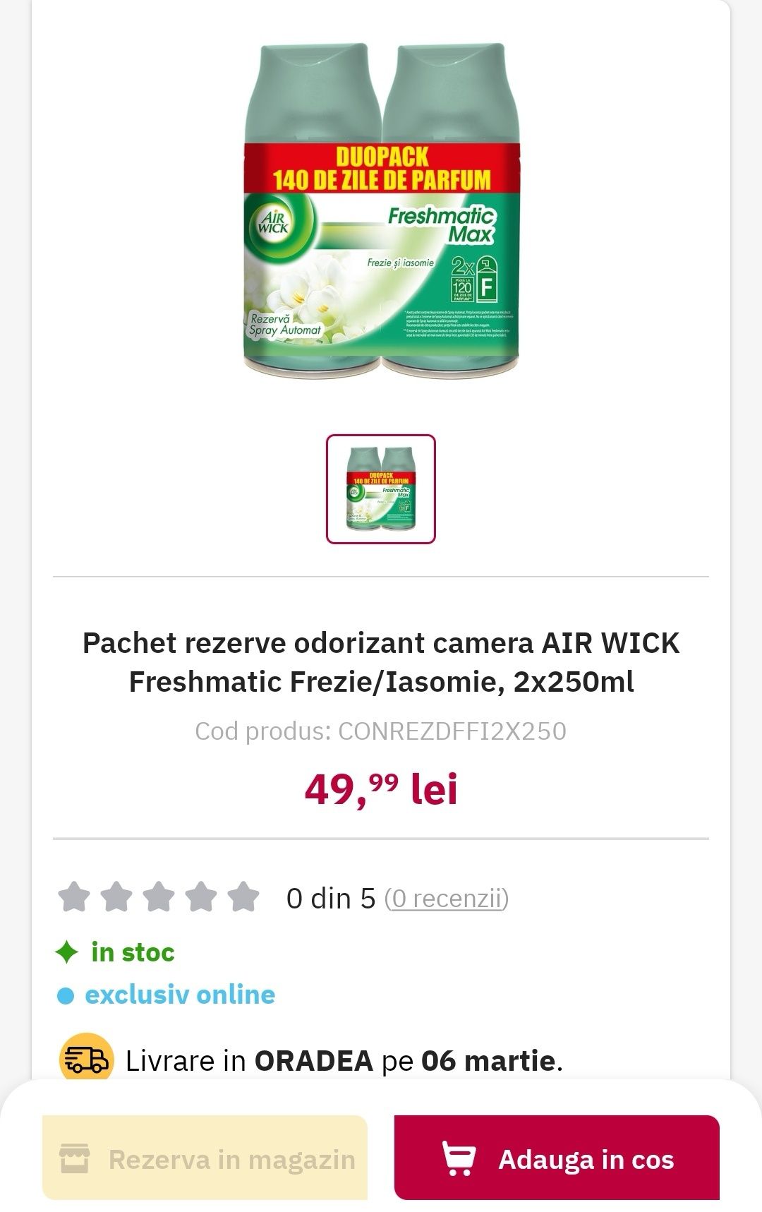 Pachet odorizant camera Air Wick