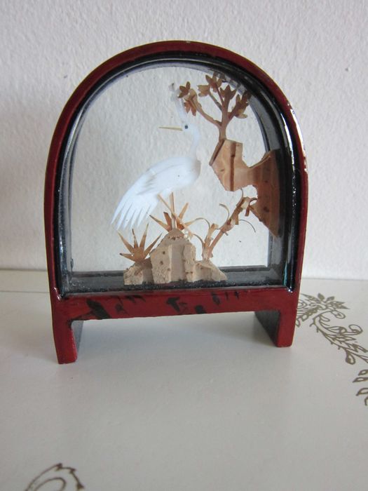 cadou rar cocori,rate mandarine,pagoda templu Diorama miniaturi 1960
