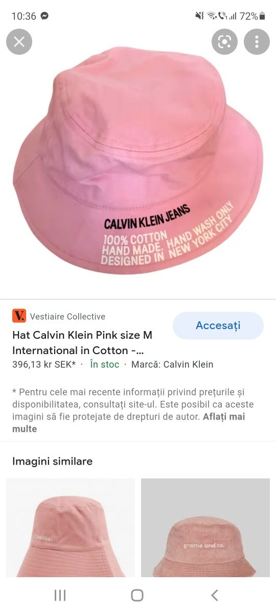 Palarie bucket calvin klein originala