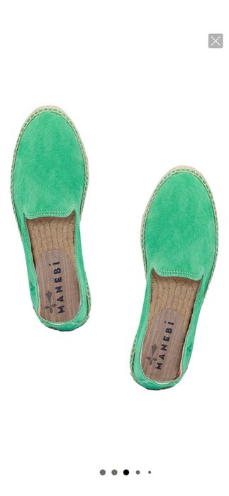 Espadrile verzi din piele intoarsa MANEBI