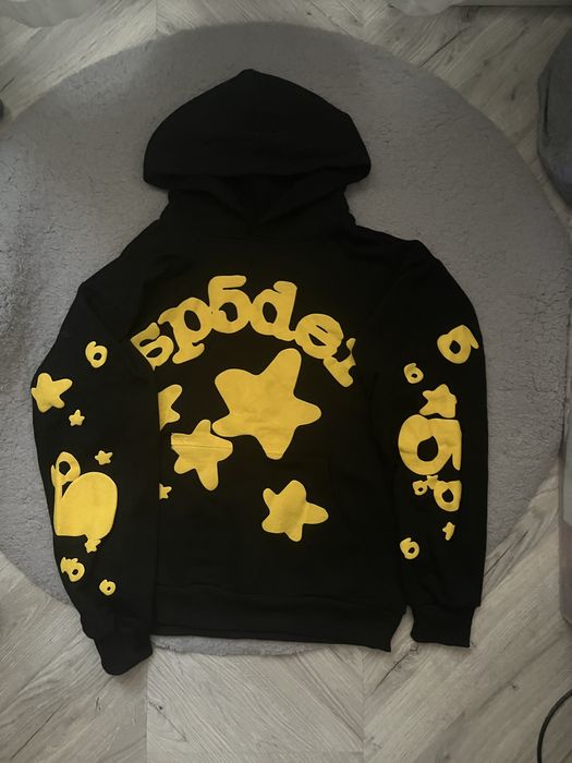 Spider hoodie black yellow