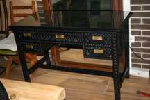 Birou și alt mobilier neo brâncovenesc 1900