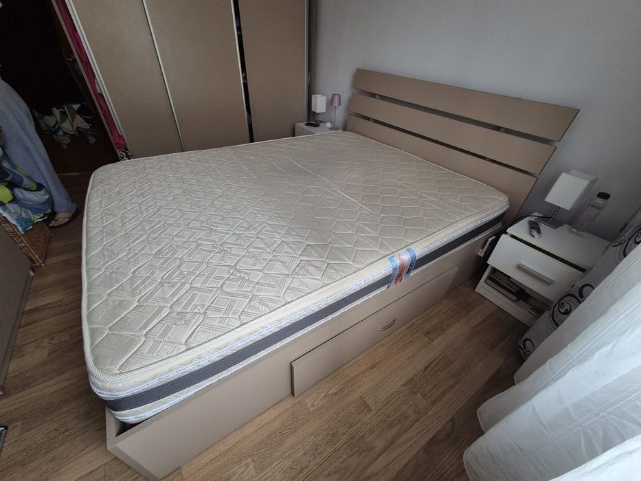 Pat 160×200 cuoare bej