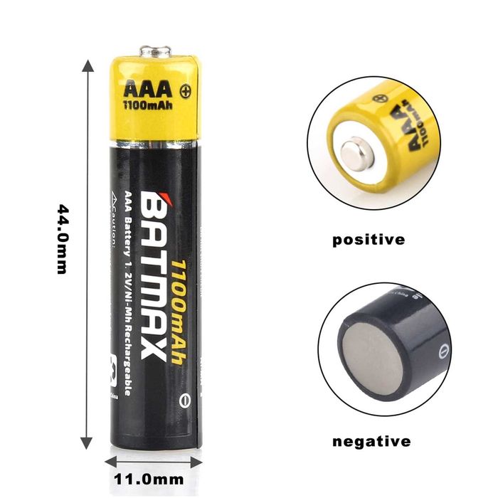 Set 4 / 8 / 12 / 16 / 20 acumulatori BATMAX reincarcabili AAA 1100mAh
