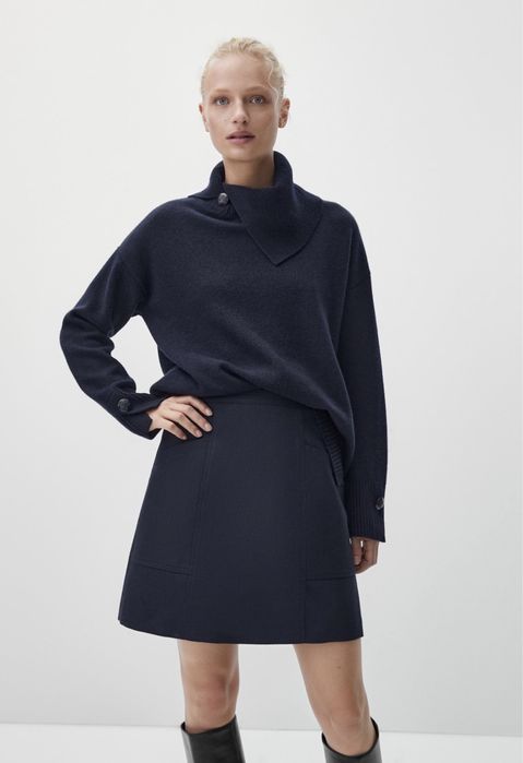 Pulover Massimo Dutti, bleumarin