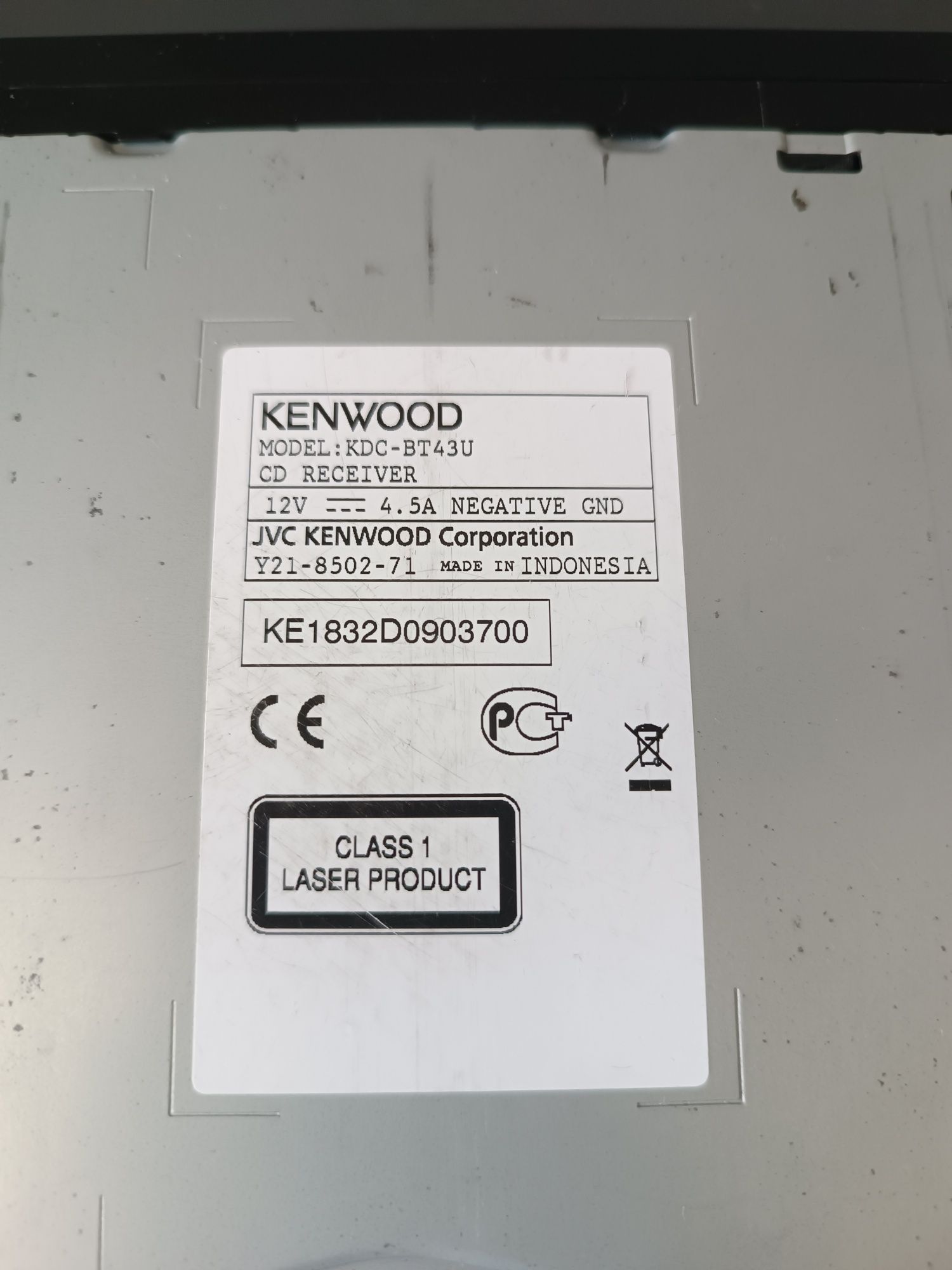 Радио Kenwood KDC-BT43U Bluetooth/CD/Aux/USB