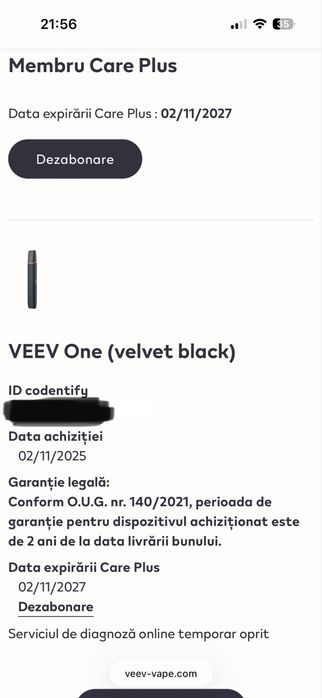 Veev one nou + Capsula Veev one Cherry