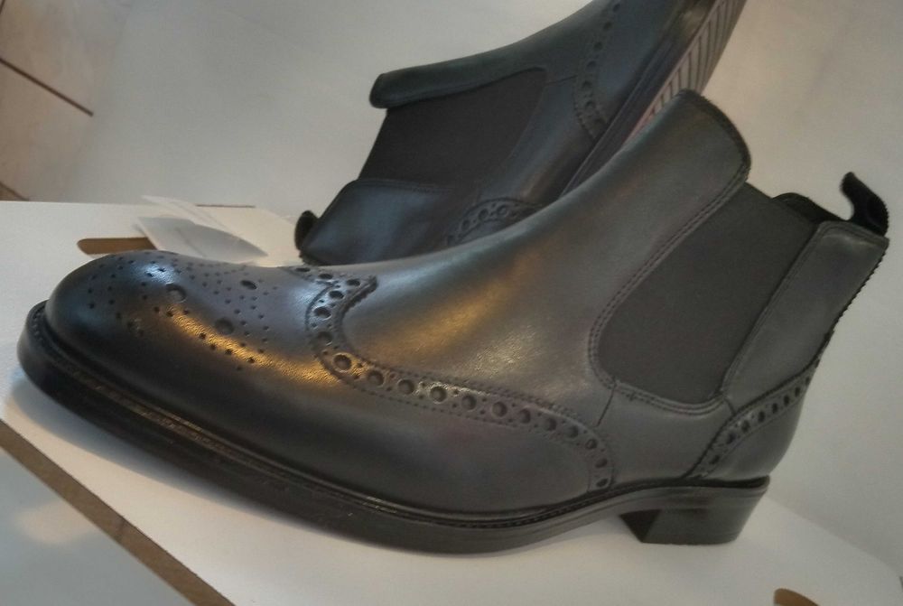 Ghete chelsea 44 brogue premium Tataly NOI piele naturala moale