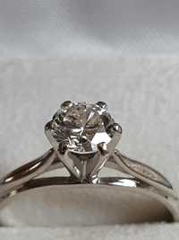 Inel logodna solitaire 18k diamant natural urias 0,85ct VVS Wesselton