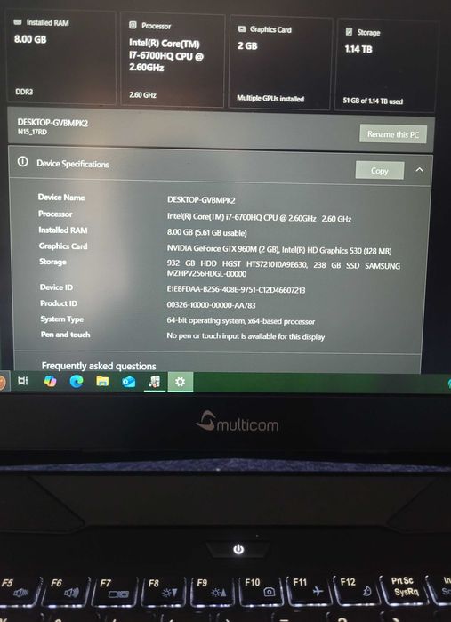 Laptop gaming Eurocom Shark 5