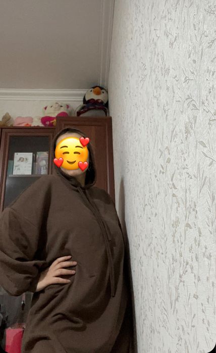 Спортивное длинное худи