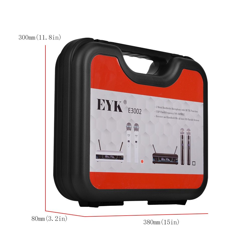 Безжична микрофонна система EYK-E3002W, 2 мет. микрофона,  до 60 метра