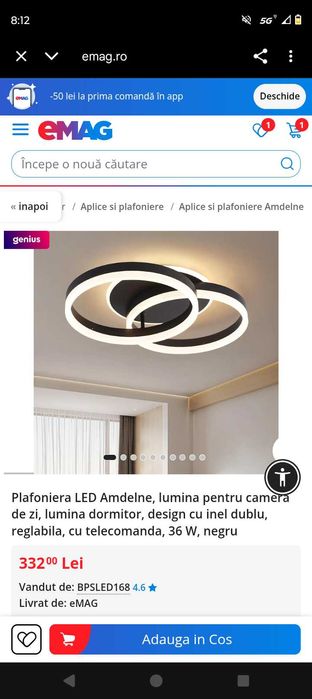 Plafoniera inteligenta cu aplicație telecomanda