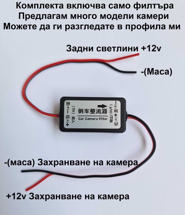 Филтър за камера за задно предно виждане за автомобил