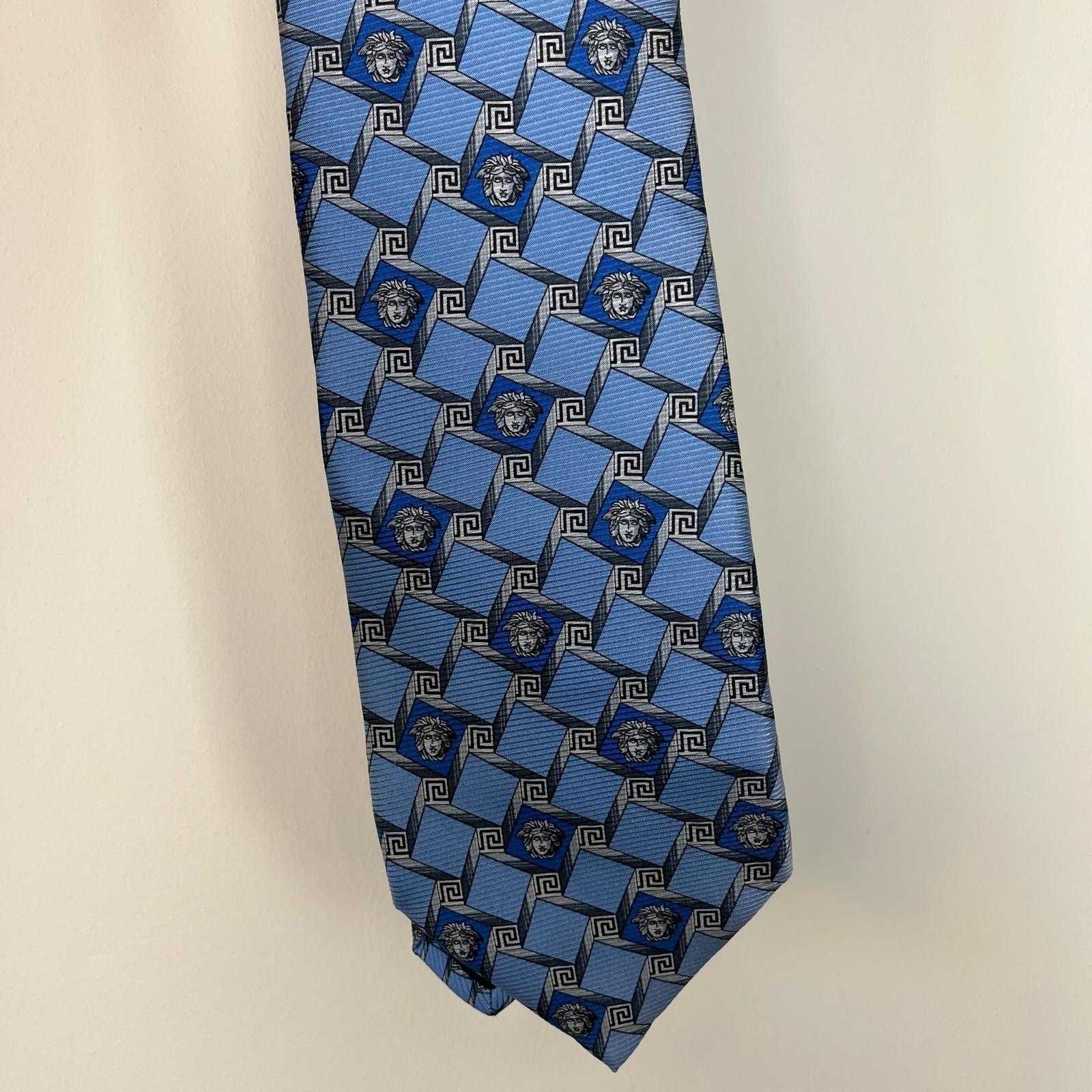 Versace Silk Tie with Medusa Embellishment