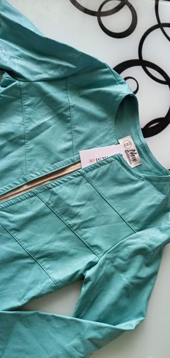 Есенно кожено късо дамско яке S M размери