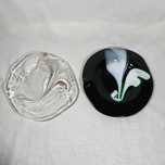 Set doua platouri Richatz Art Collection, sticla artizanala, vintage