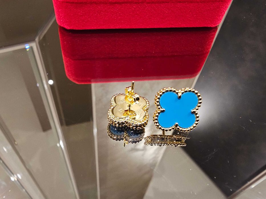 Van Cleef & Arpels VCA Turquoise Vintage Alhambra Clover Дамски Обеци