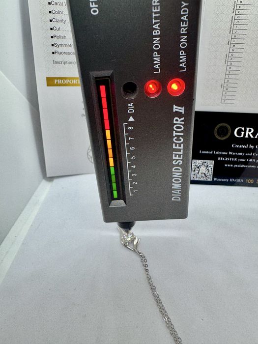 Сребърно колие с мойсанит (диамант) 1 карат