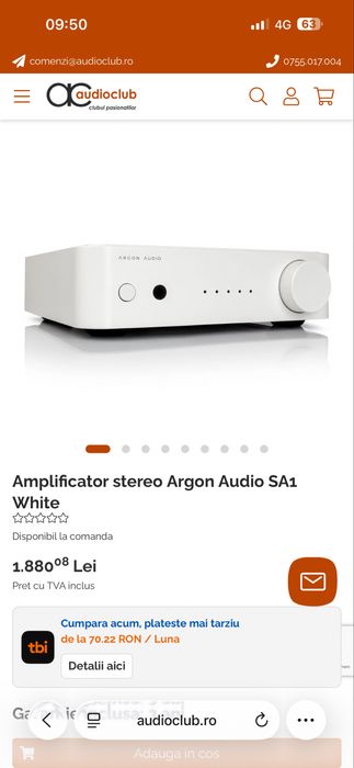 Amplificator Argon SA1 Bluetooth + telecomanda