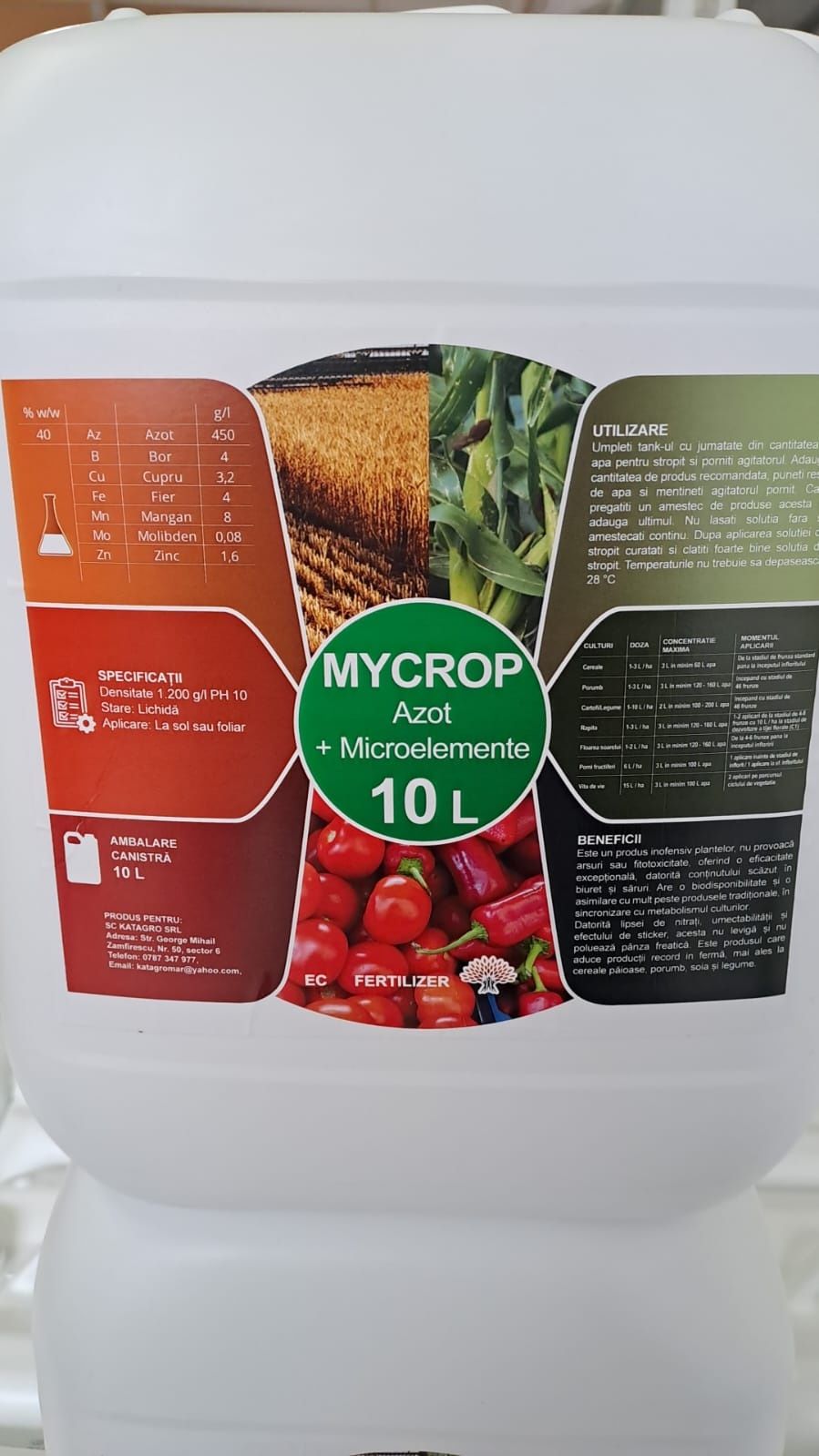 Ingrasamant .Azot lichid cu microelemente MYCROP.bidon 10 lt