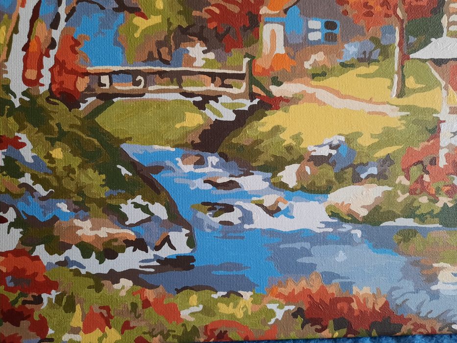 Ръчно рисувана картина по номера- "СТАРАТА ВОДЕНИЦА"