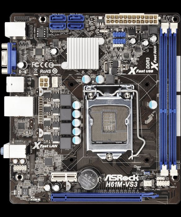 H61 плата ASRock с процессором Intel G2020