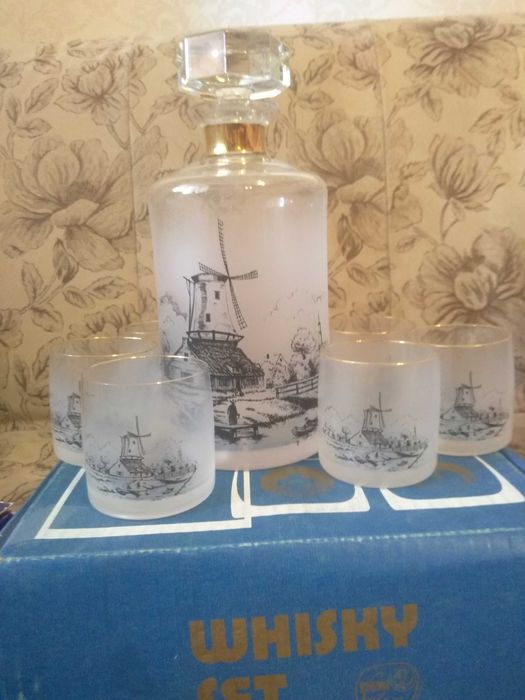 Набор бокалов с графином богема стекло матовое