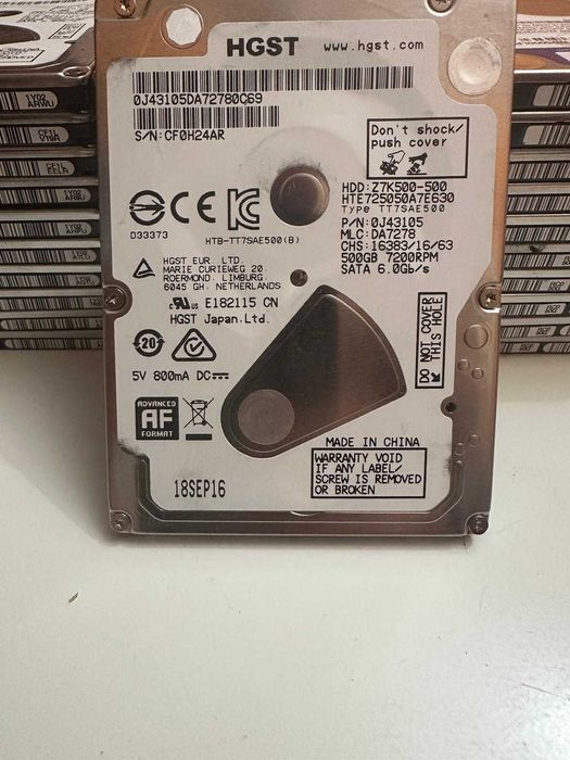 MEGA OFERTA ! Lot 40 buc HDD Laptop HGST 500Gb 7200 rpm 100% Health