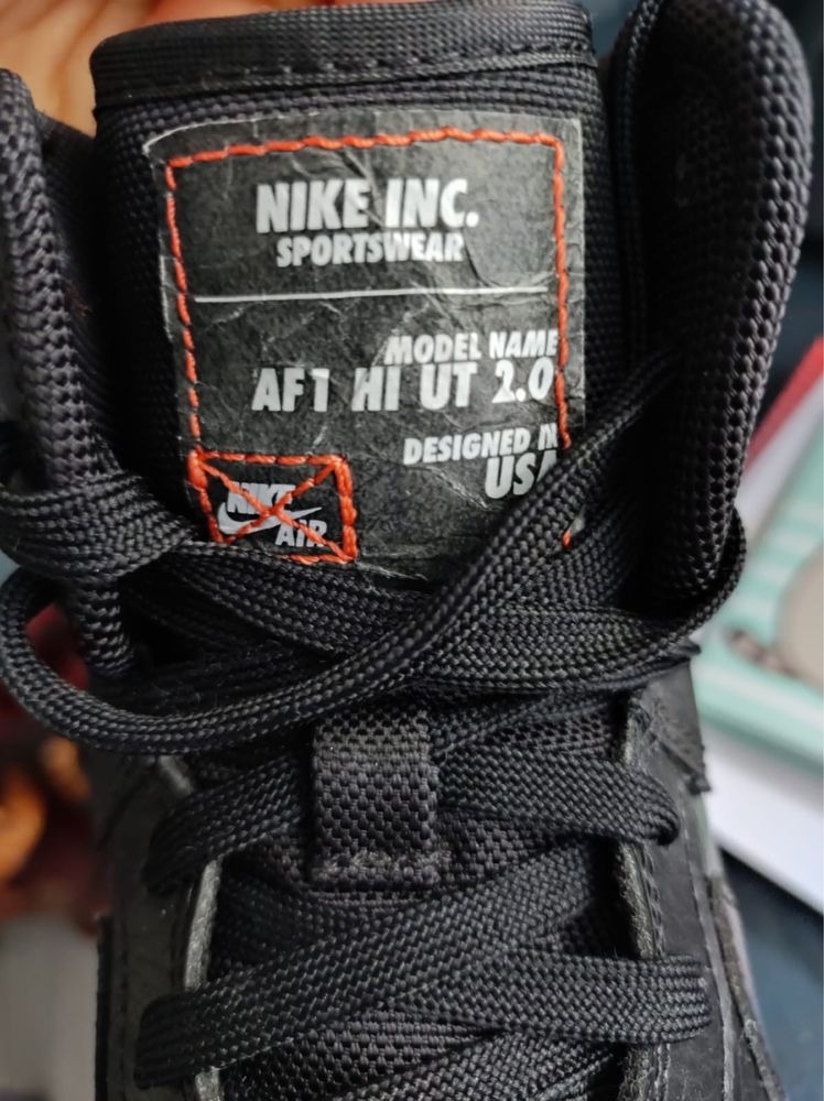 Ghete Nike AF1 HI Utility negre, de piele, marimea 39
