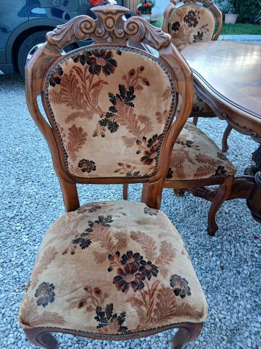 Mese cu Intarsie si 6 Scaune