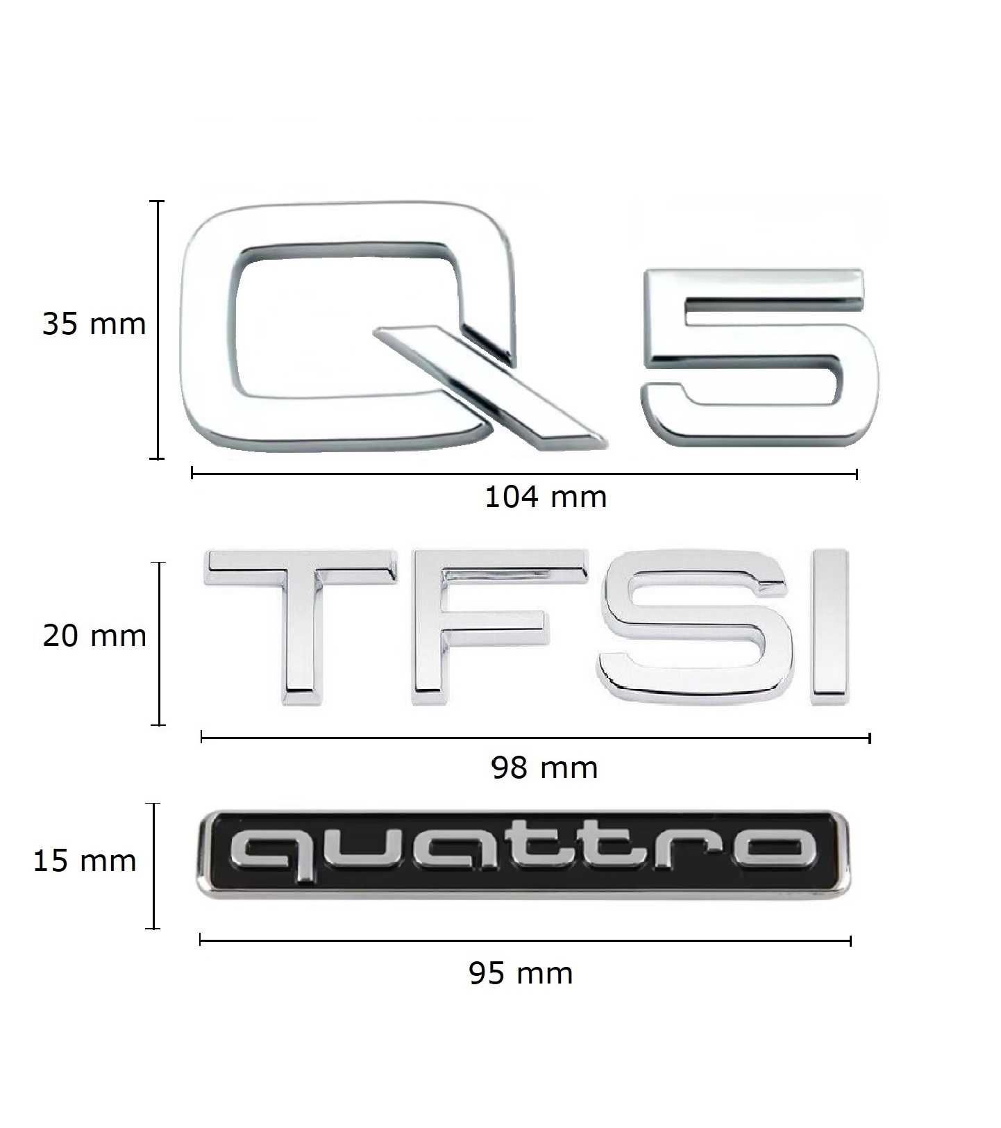 Set Embleme AUDI Q5 TFSI Quattro / Stema Sigla Logo Semn Scris Emblema