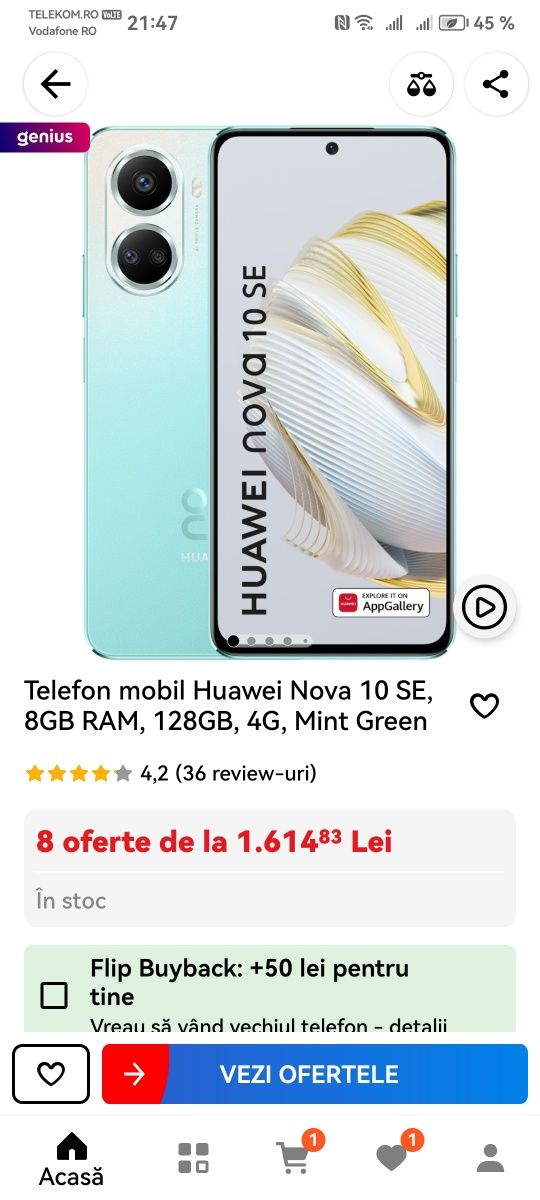 Vând telefon HUAWEI nova 10 SE