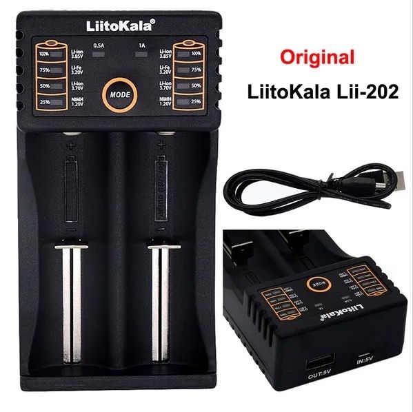 Перезаряжаемое литиевое зарядное устройство Liitokala Lii-202