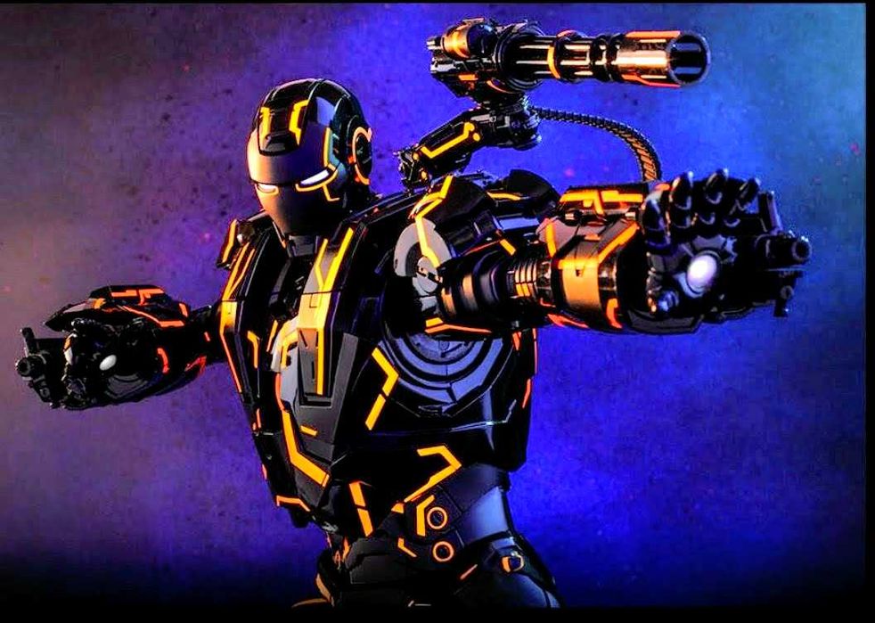 IronMan 2 Neon War Machine - TRON edition, 1/6th Die-Cast Hot Toys !