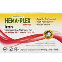 NaturesPlus Hema-Plex Iron - 30 таблеток с медленным высвобождением -