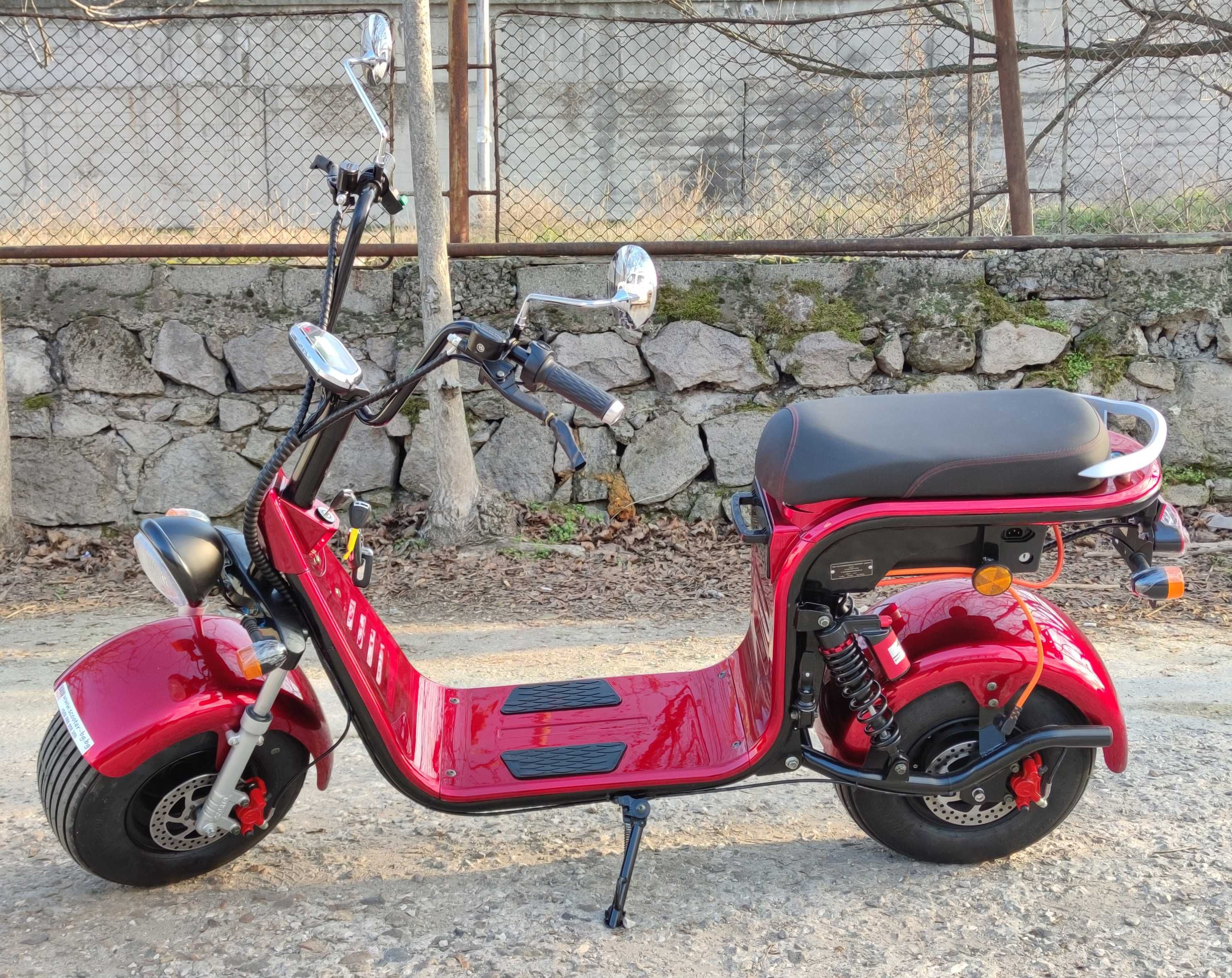 Електрически скутер EcoWay Чопър HR8-1 12A/h батерия бордо цвят