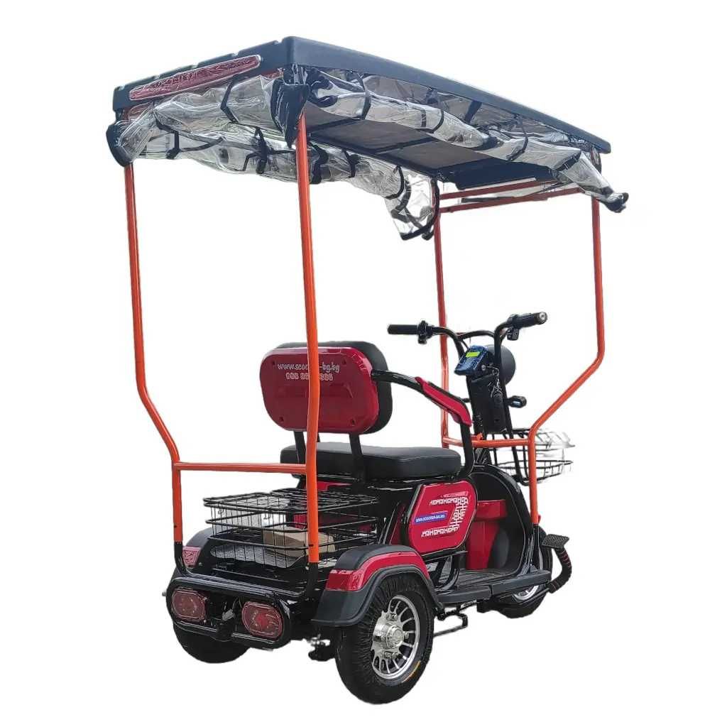 Електрическа триколка с три седалки EcoWay М19P с покрив