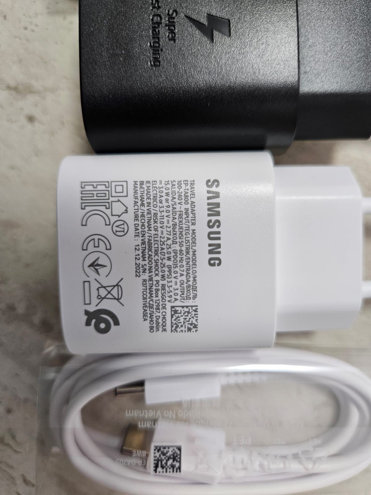 Încărcător Super Fast Charge cu cablu Tip C Original Samsung