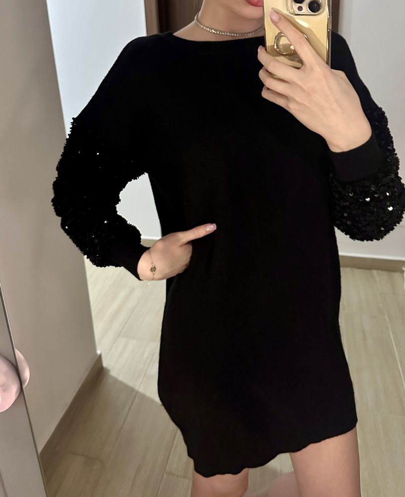 Rochie pulover neagra Mohito