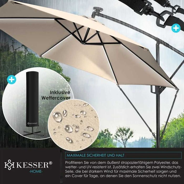 Umbrela terasa cu lumina solara kesser  3,5m