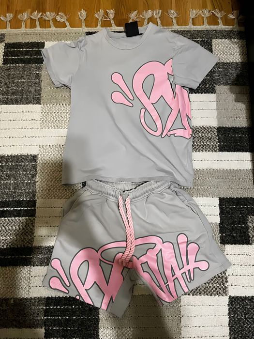 Syna world тениска и къси панталони сиви и розови